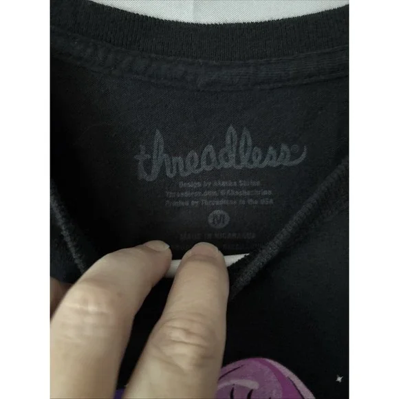 Threadless Psychedelic‎ Magic Mushrooms Black Hippie Festival Graphic T Shirt M - Picture 3 of 7